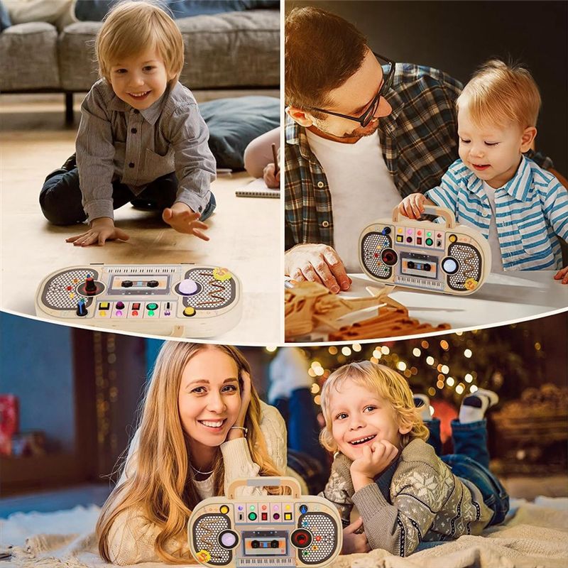 Montessori Wooden Busy Board Toddler - Tabuleiro de Atividades Montessori de Madeira
