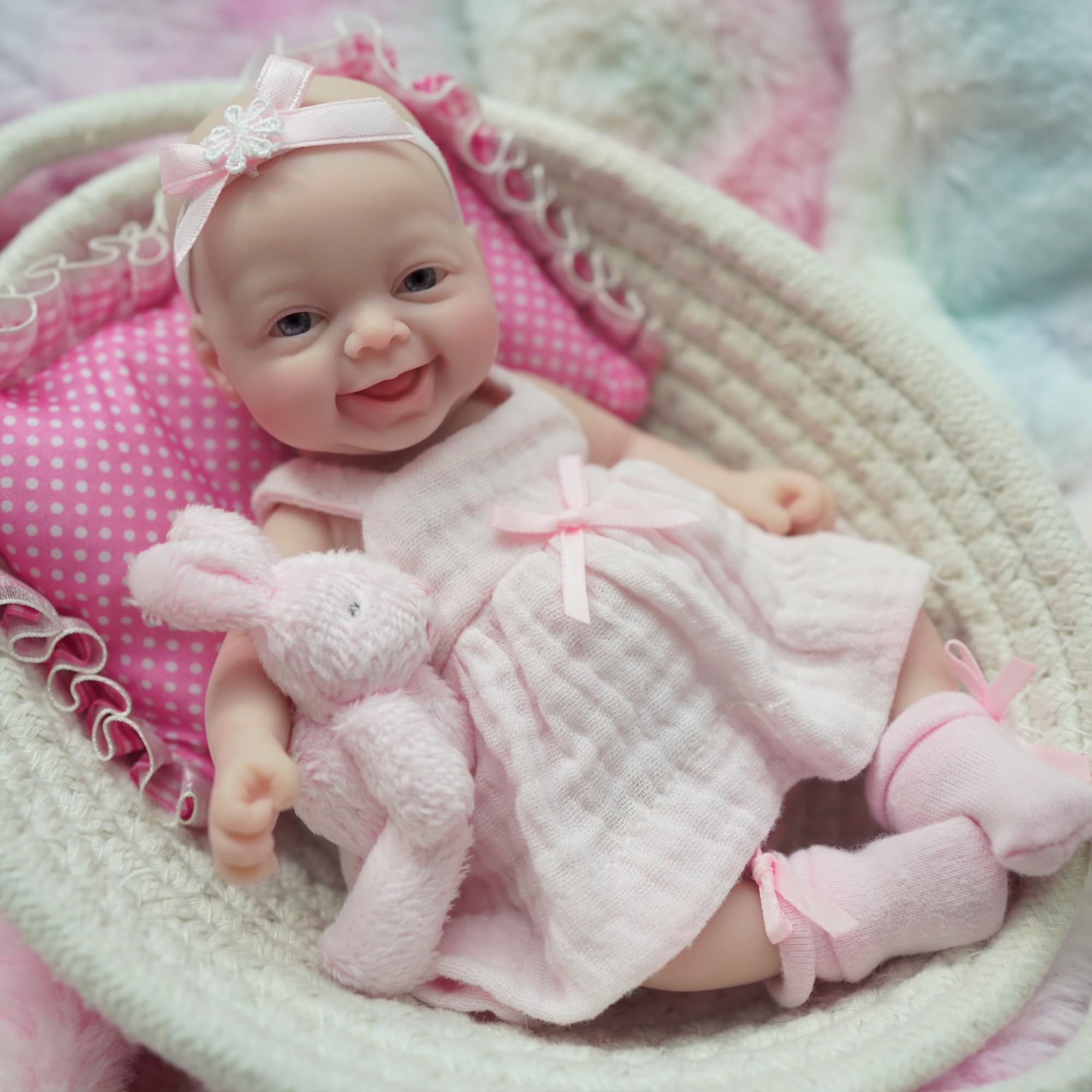 Reborn Baby Doll Silicone Realistic - Boneca Reborn de Silicone em Miniatura