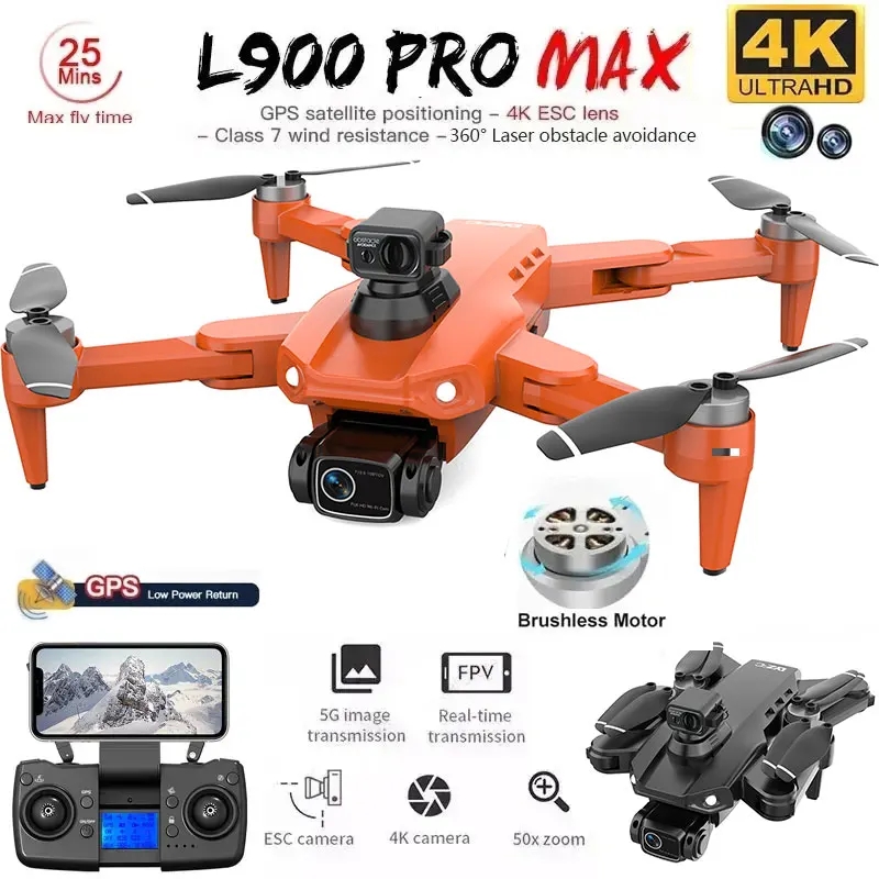 Fpv Brushless Rc Drone 4K - L900 Pro MAX GPS Drone 4K