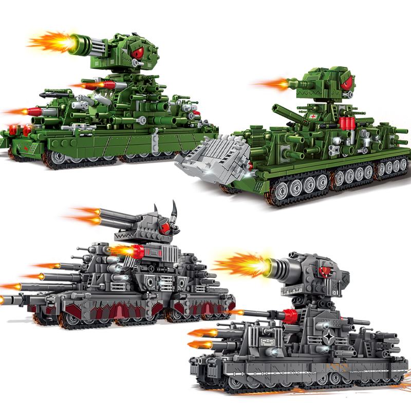 Lego Compatible Military Tank - Tanque mundo dos desenhos animados modelo