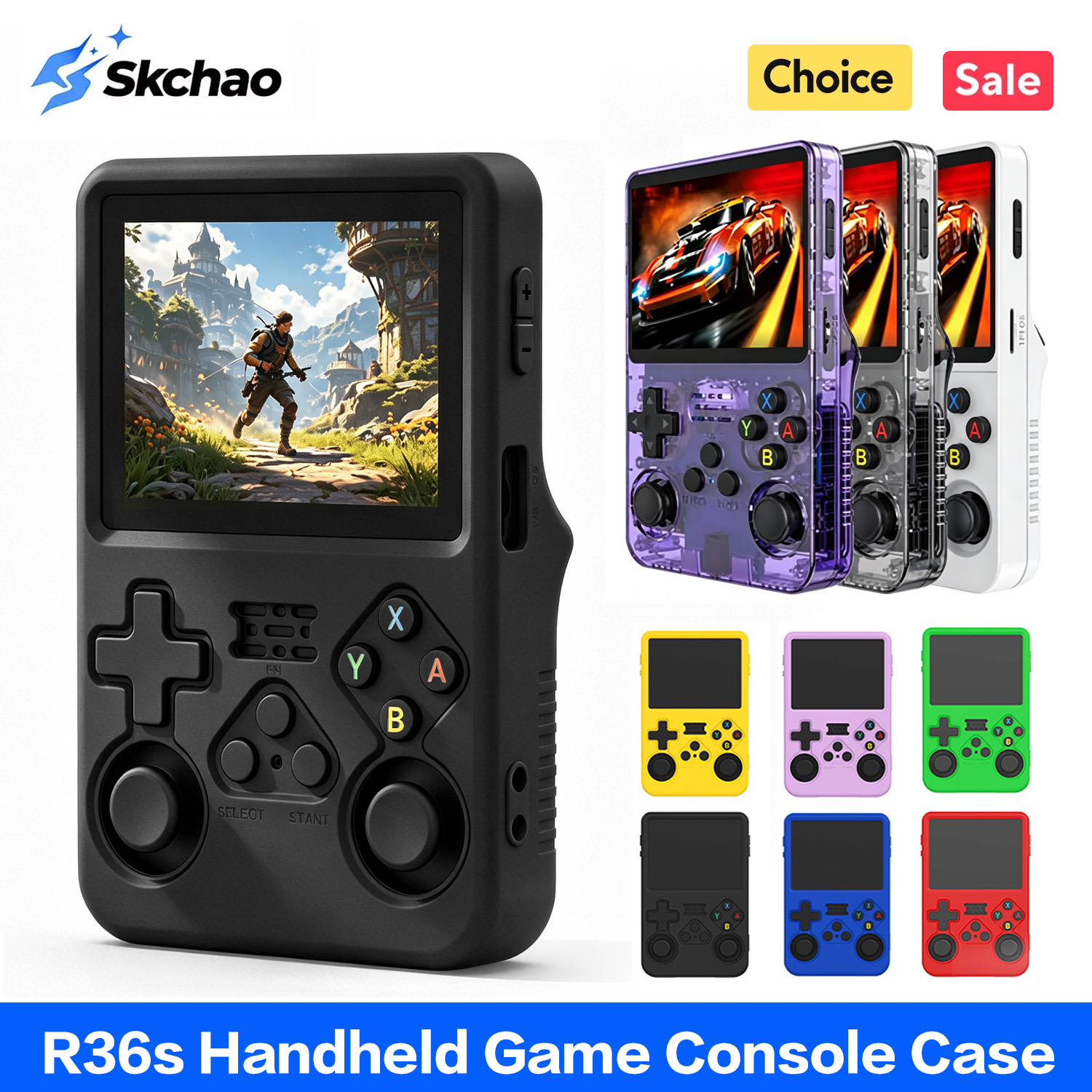 Retro Handheld Game Console R36S - Capa Protetora de Silicone Macia 360