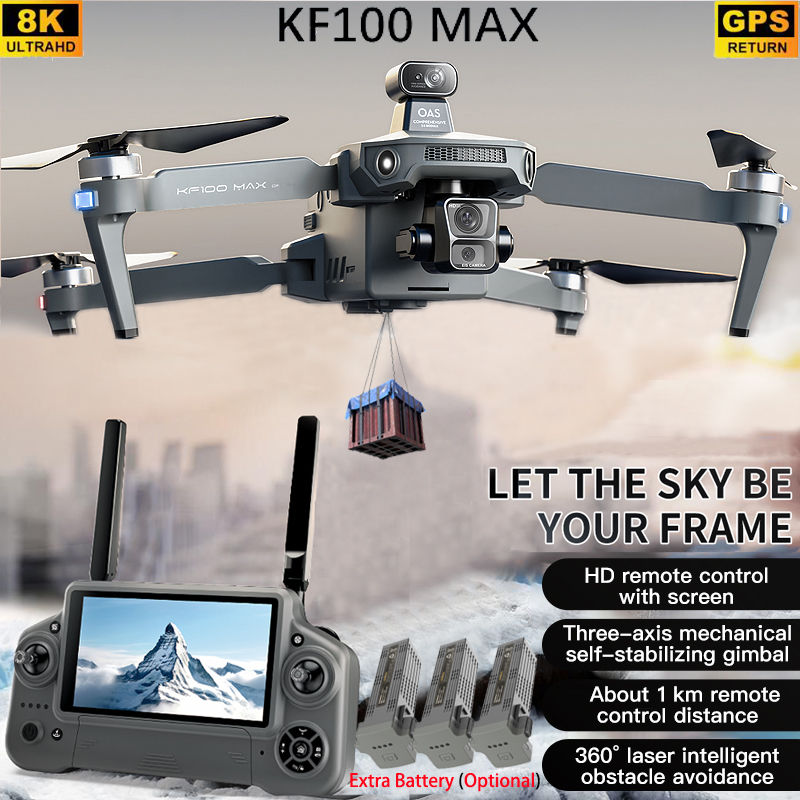 Fpv Brushless Rc Drone 4K - Kf100 max gps drone 4k câmera