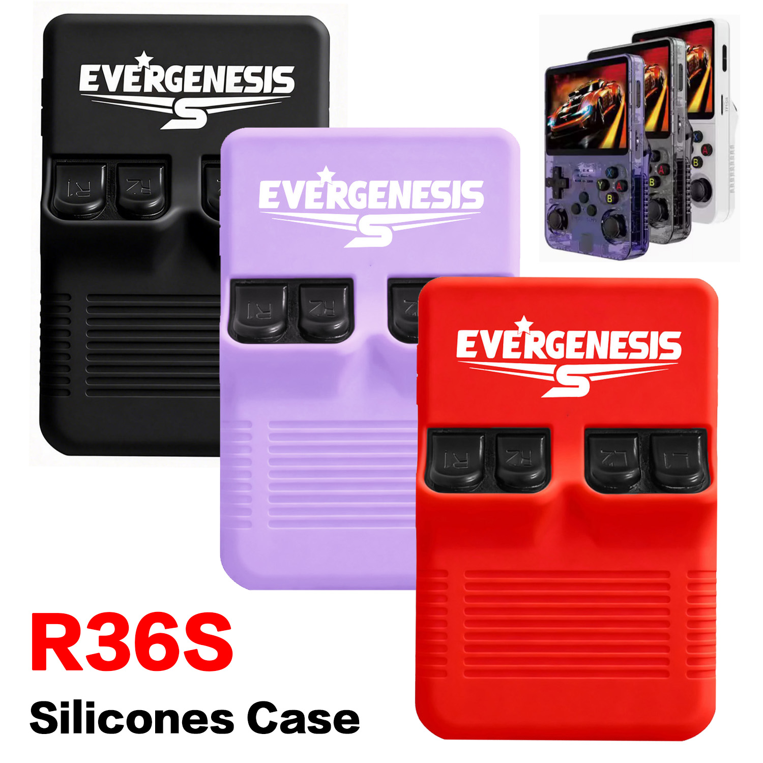 Retro Handheld Game Console R36S - Capa de silicone r36s para console