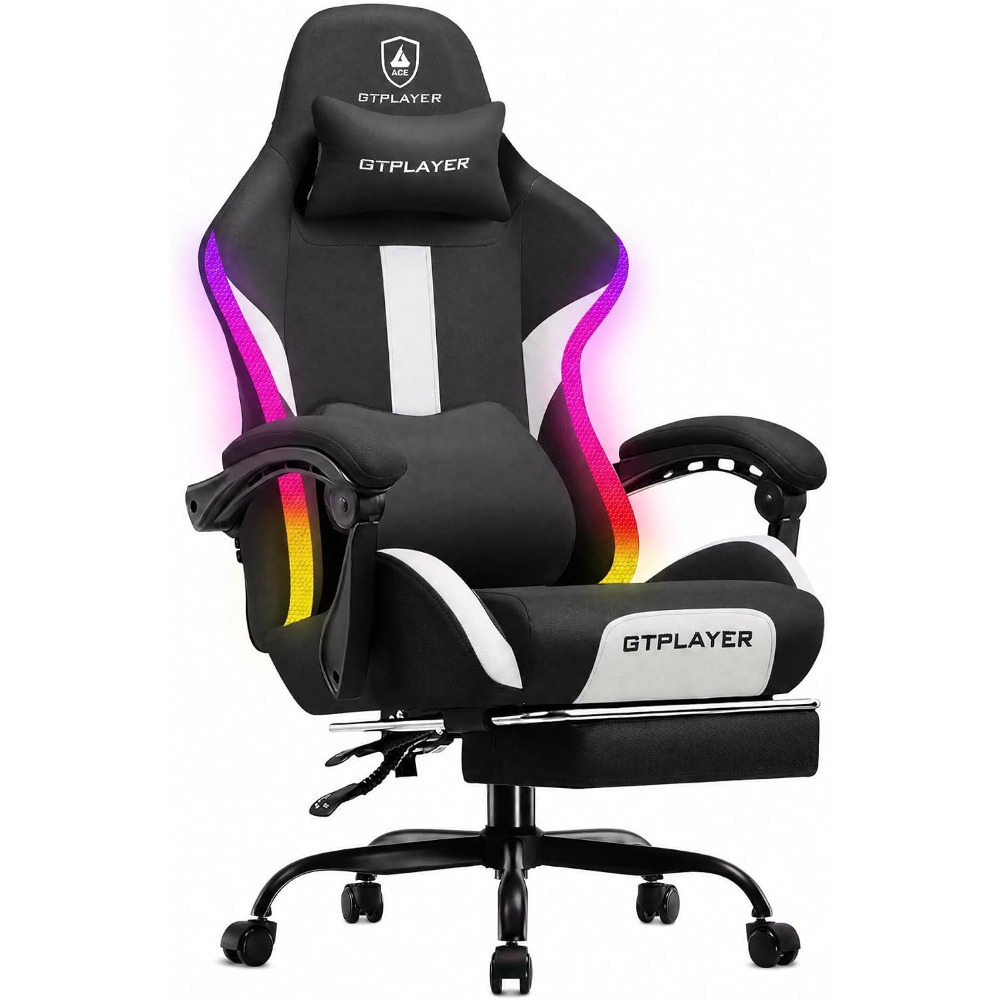 Video Games - Cadeira Gamer RGB com Descanso para