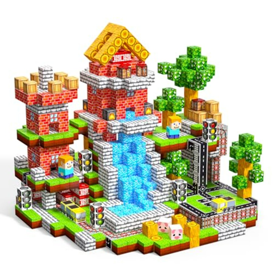 Magnetic Building Tiles Set 100Pcs - 100 Blocos Magnéticos, Conjunto de Cubos