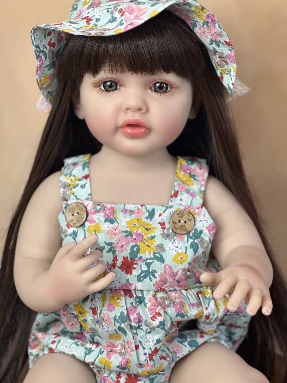 Reborn Baby Doll Silicone Realistic - 22 Polegada fofinho corpo inteiro silicone