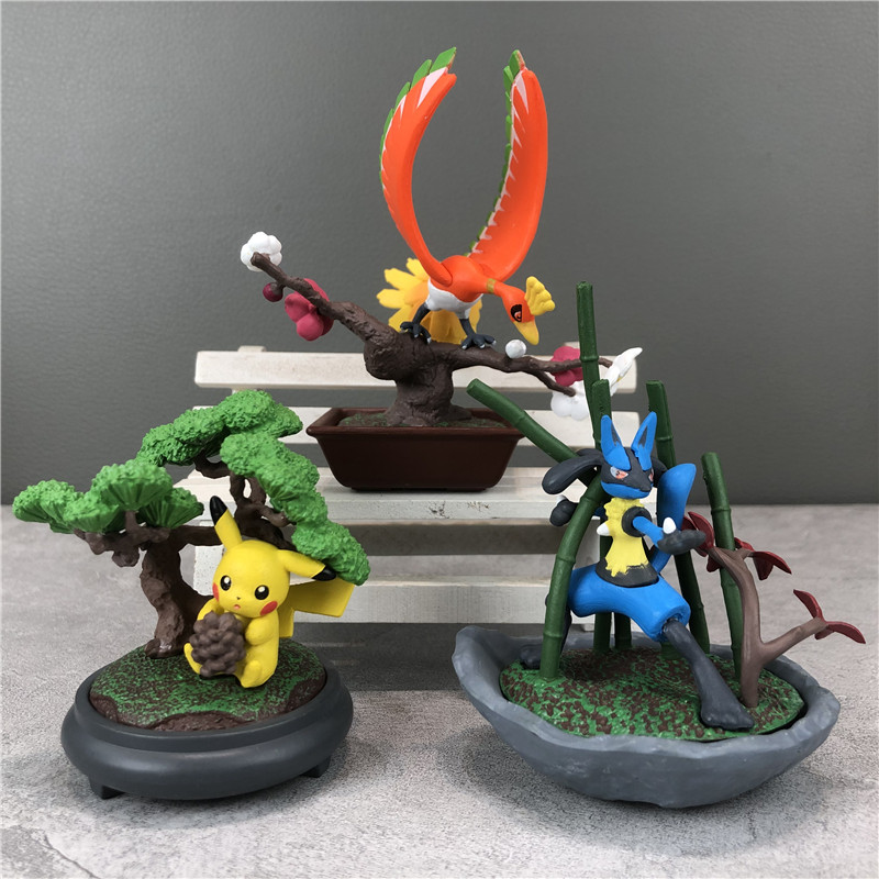 Anime Action Figure Blind Box - Coleção de Bonsai ReMent Pokemon Caixa