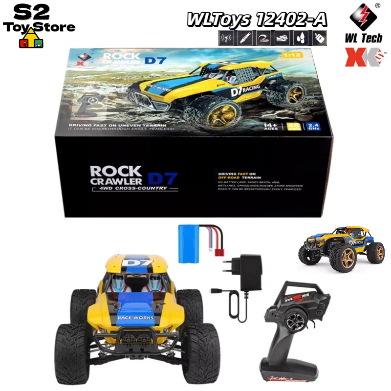 Rc Drift Car 1 24 Scale 4Wd - Wltoys 12402-A D7 Rock Crawler 4WD