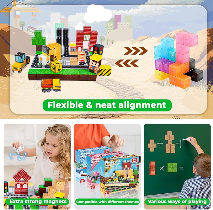 100 blocos magnéticos dos pces - Magnetic Building Tiles Set 100Pcs avaliação e preço