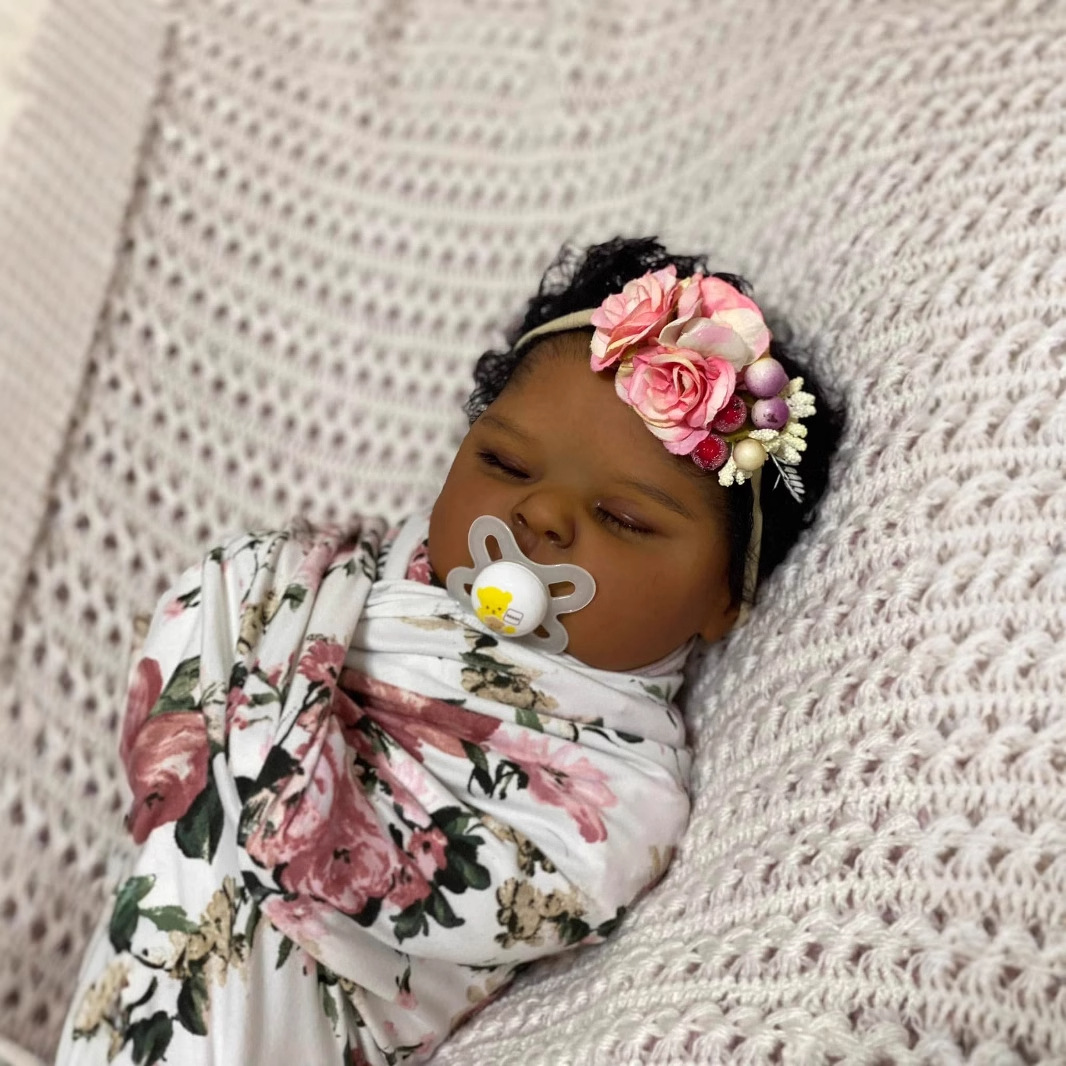 Pêssegos de pele escura 19 Pol - Reborn Baby Doll Silicone Realistic avaliação e preço