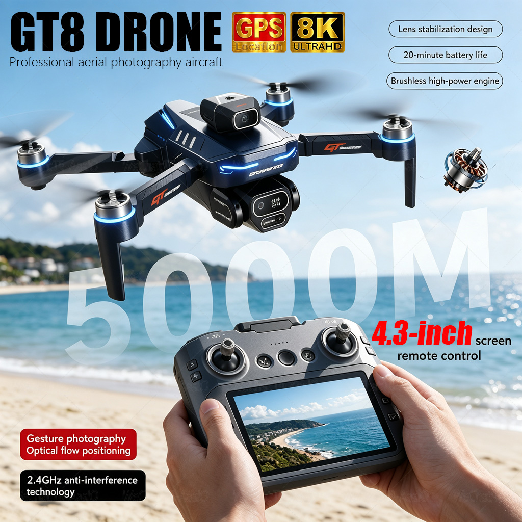 NOVO Drone GT8 HD RC 4K Profis - Fpv Brushless Rc Drone 4K avaliação e preço
