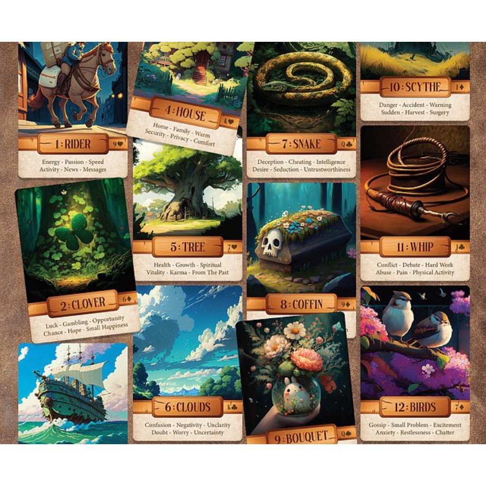 10,4 * 7,3 cm Le Claire Lenorm - Tarot Cards Deck With Guidebook avaliação e preço
