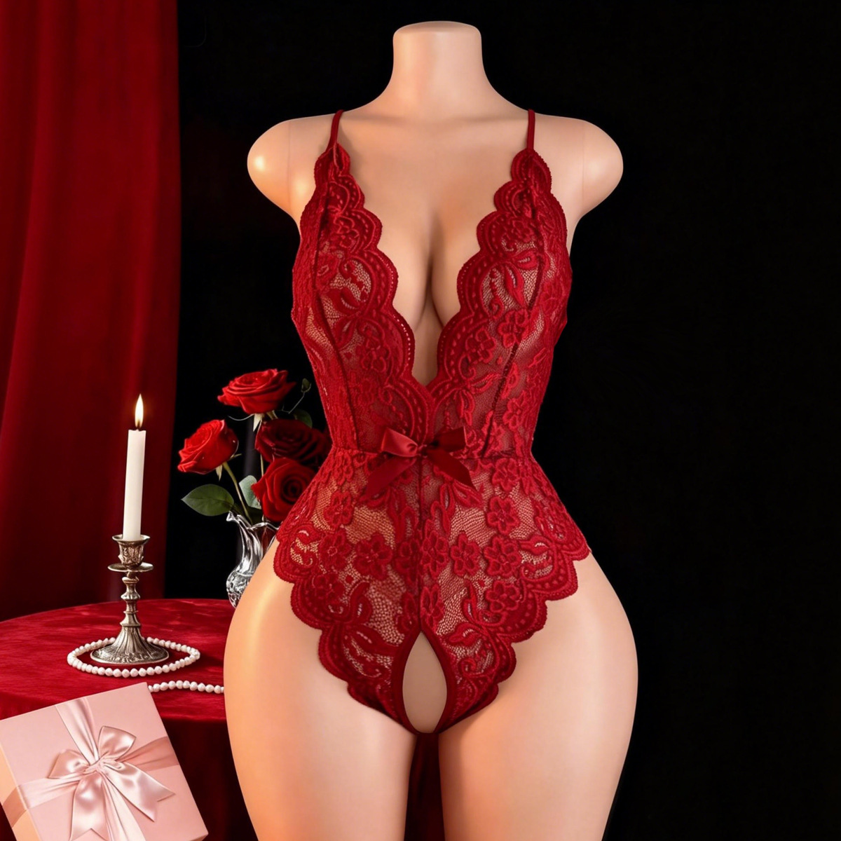 Lingerie sexy sem crotch para  - Dolls avaliação e preço