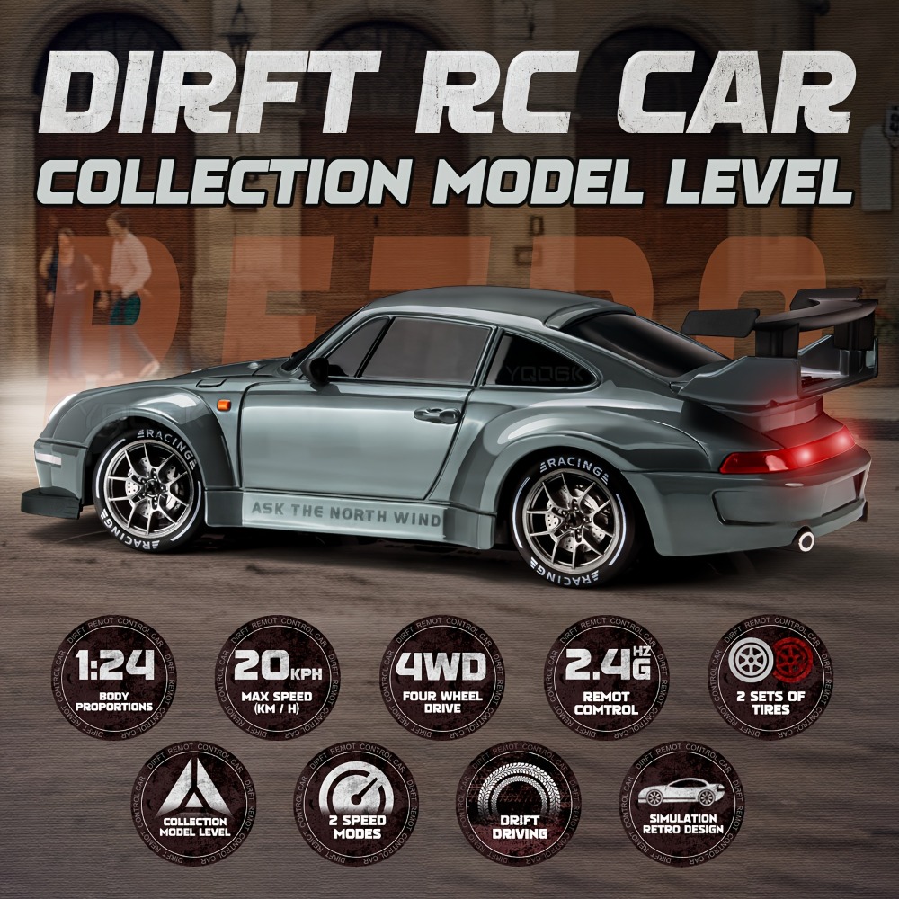 2.4g controle remoto rc drift  - Rc Drift Car 1 24 Scale 4Wd avaliação e preço