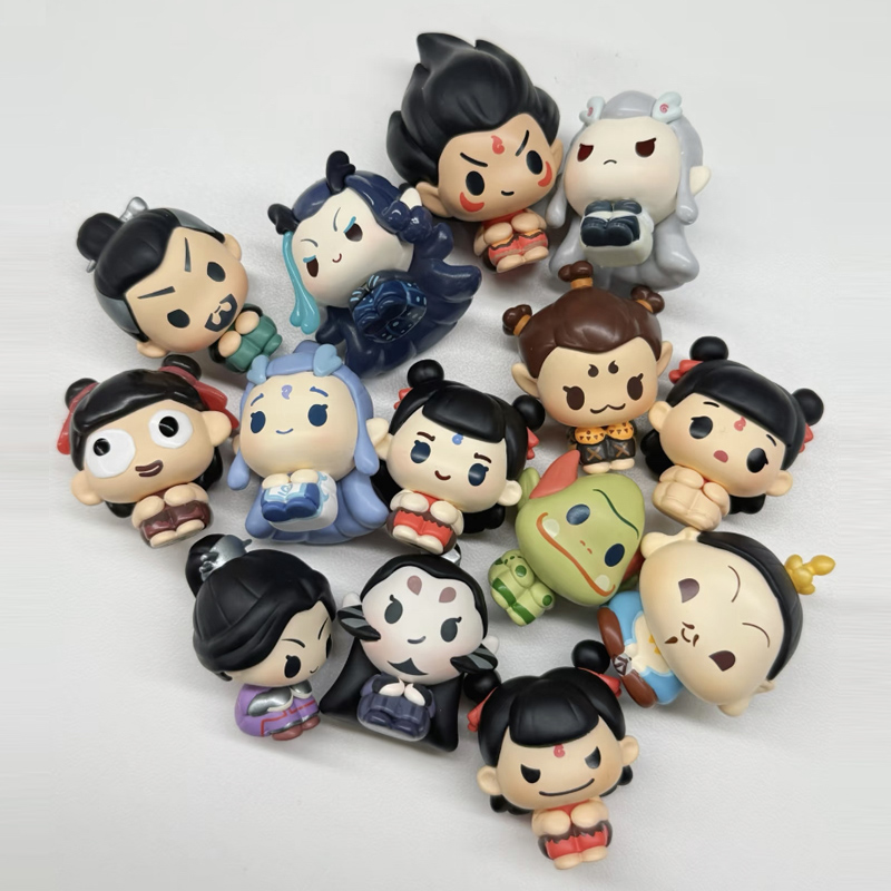 Ne zha 2 sentar em uma linha s - Anime Action Figure Blind Box avaliação e preço
