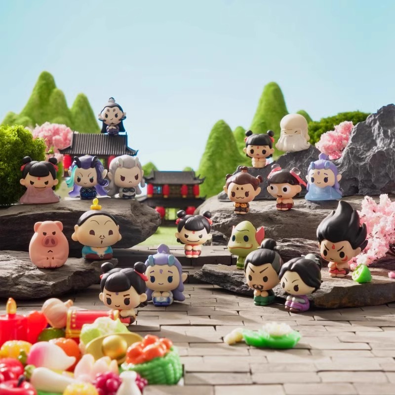 Ne zha 2 sentar em uma linha s - Anime Action Figure Blind Box avaliação e preço