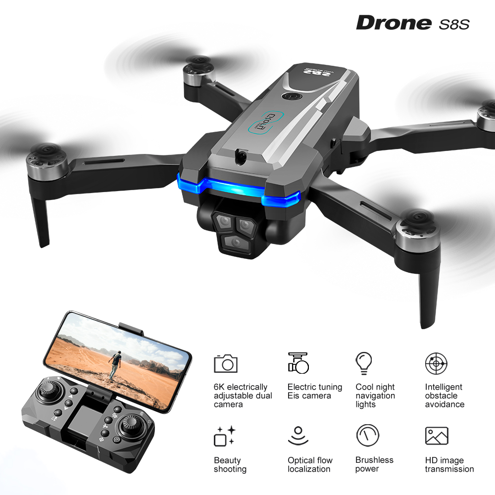Drone RC S8S GPS Original com  - Fpv Brushless Rc Drone 4K avaliação e preço
