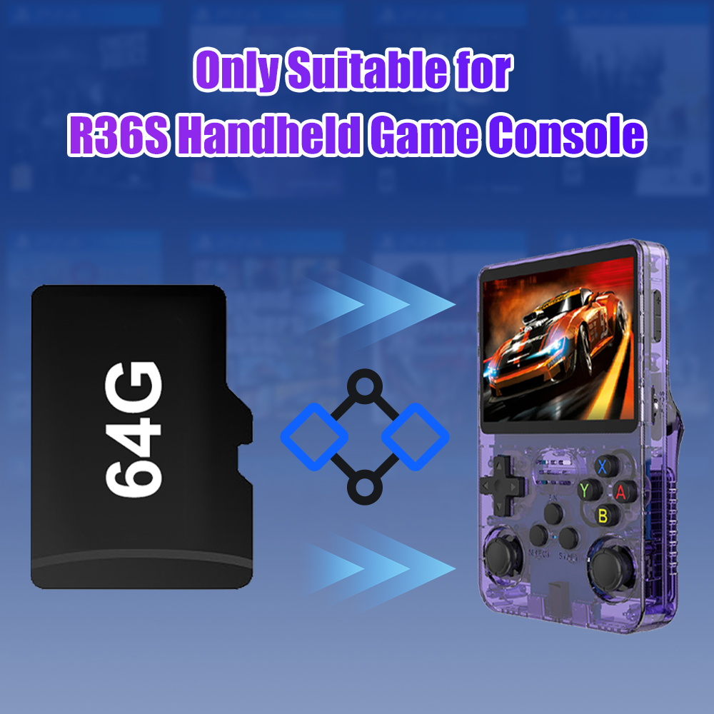 Cartão tf de jogo 64g para con - Retro Handheld Game Console R36S avaliação e preço