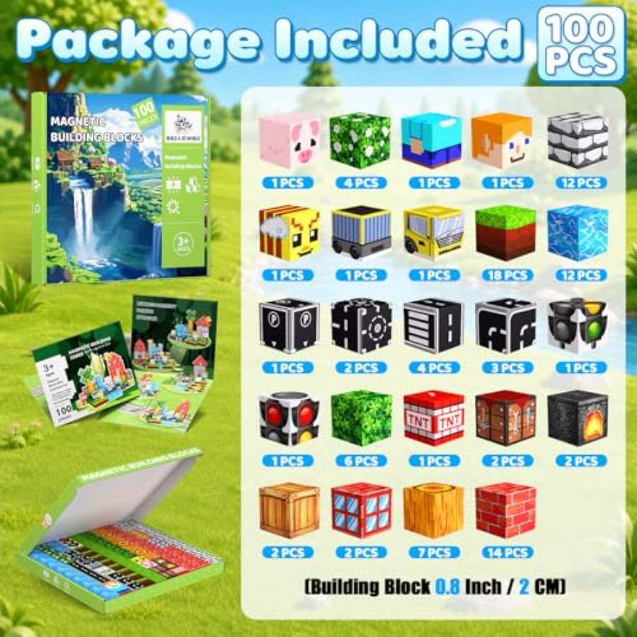 100 Blocos Magnéticos, Conjunt - Magnetic Building Tiles Set 100Pcs avaliação e preço