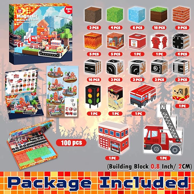 Blocos magnéticos 100 pçs cons - Magnetic Building Tiles Set 100Pcs avaliação e preço