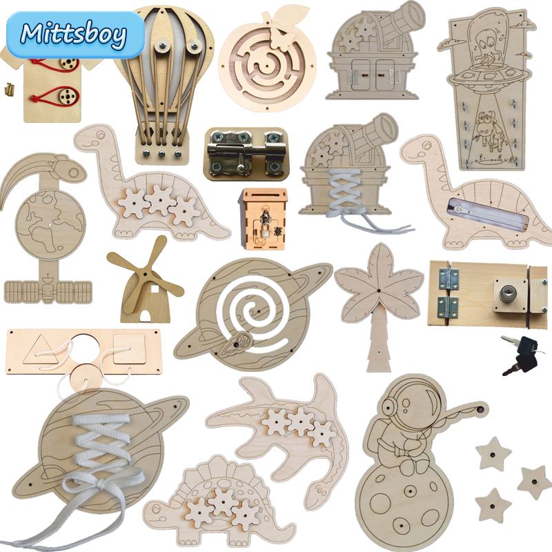 Montessori ocupado placa acess - Montessori Wooden Busy Board Toddler avaliação e preço