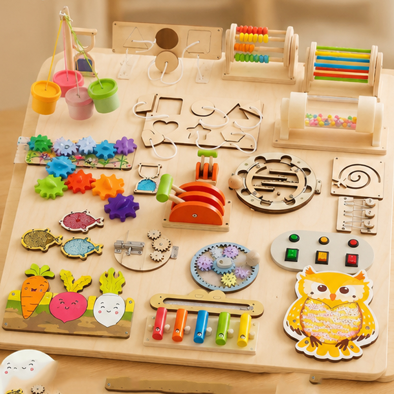 Acessórios Premium para Quadro - Montessori Wooden Busy Board Toddler avaliação e preço