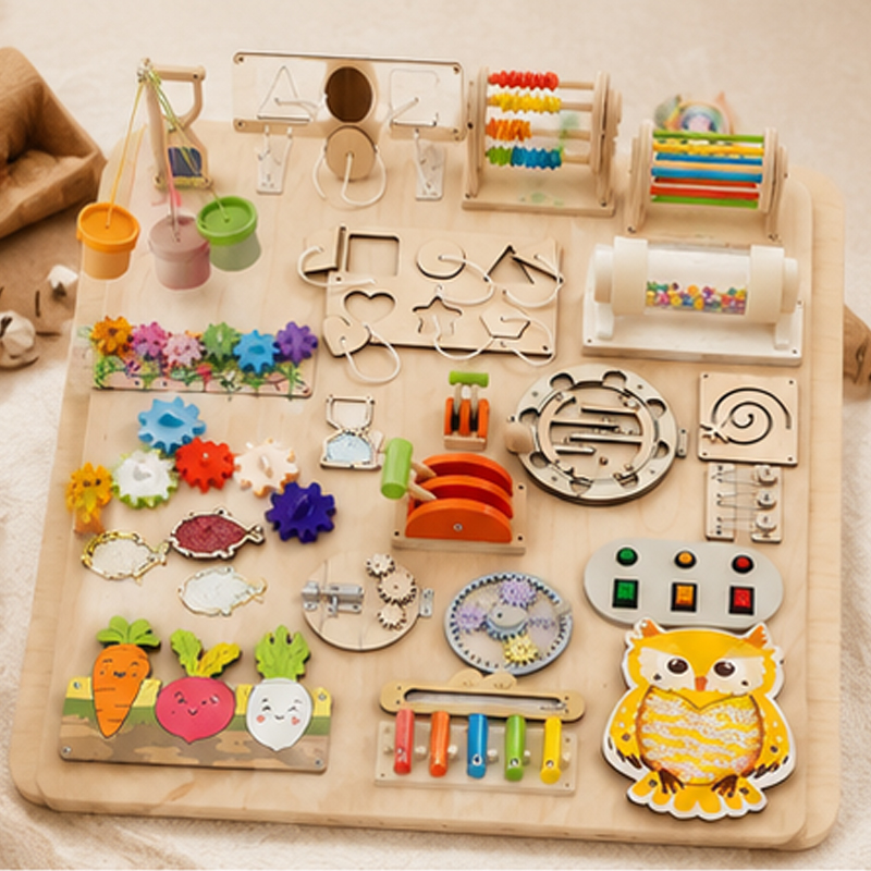 Acessórios Premium para Quadro - Montessori Wooden Busy Board Toddler avaliação e preço